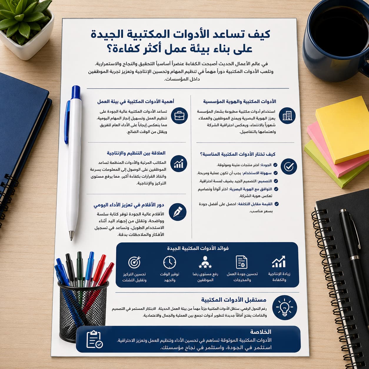 كيف تساعد الأدوات المكتبية الجيدة على بناء بيئة عمل أكثر كفاءة؟